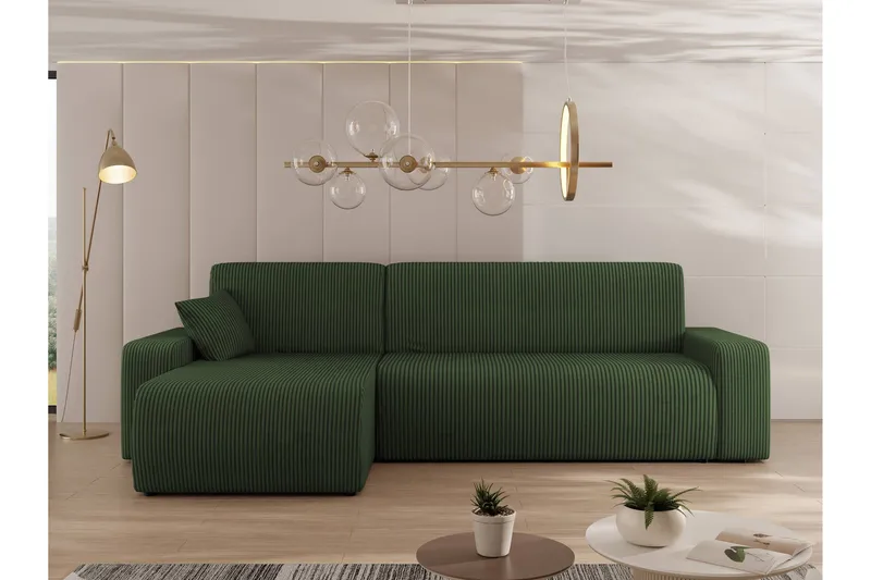 Barile Soffa med Divan 3-sits - Grön - Möbler - Soffa - Divansoffa & schäslongsoffa - 3 sits soffa med divan