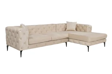 Beachport 3-sits Soffa med Divan Höger - Beige - Möbler - Soffa - Divansoffa & schäslongsoffa - 3 sits soffa med divan