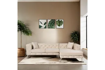 Beachport 3-sits Soffa med Divan Höger - Beige - Möbler - Soffa - Divansoffa & schäslongsoffa - 3 sits soffa med divan