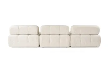 Belgin Bubblig Divansoffa 3-sits 315 cm med utfällbara armstöd och ryggstöd - Ljus / Beige - Möbler - Soffa - Modulsoffa - Komplett modulsoffa