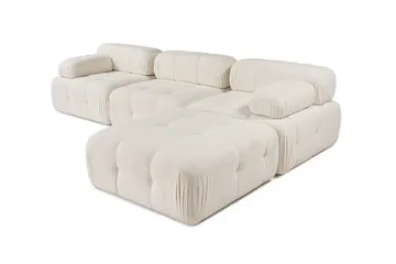 Belgin Bubblig Divansoffa 3-sits 315 cm med utfällbara armstöd och ryggstöd - Ljus / Beige - Möbler - Soffa - Modulsoffa - Komplett modulsoffa