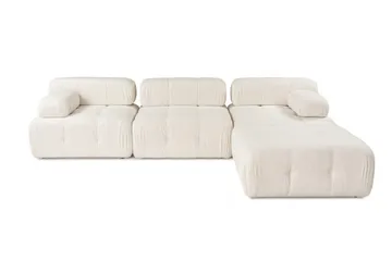 Belgin Bubblig Divansoffa 3-sits 315 cm med utfällbara armstöd och ryggstöd - Ljus / Beige - Möbler - Soffa - Divansoffa & schäslongsoffa - 4 sits soffa med divan