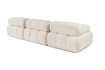 Belgin Bubblig Divansoffa 3-sits 315 cm med utfällbara armstöd och ryggstöd - Ljus / Beige - Möbler - Soffa - Modulsoffa - Komplett modulsoffa