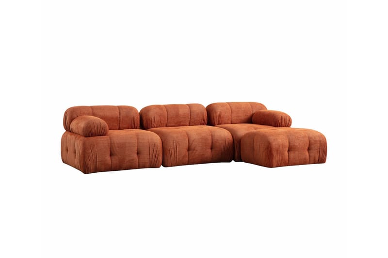 Belgin Bubblig Divansoffa 3-sits med fasta armstöd - Orange - Möbler - Soffa - Modulsoffa - Komplett modulsoffa