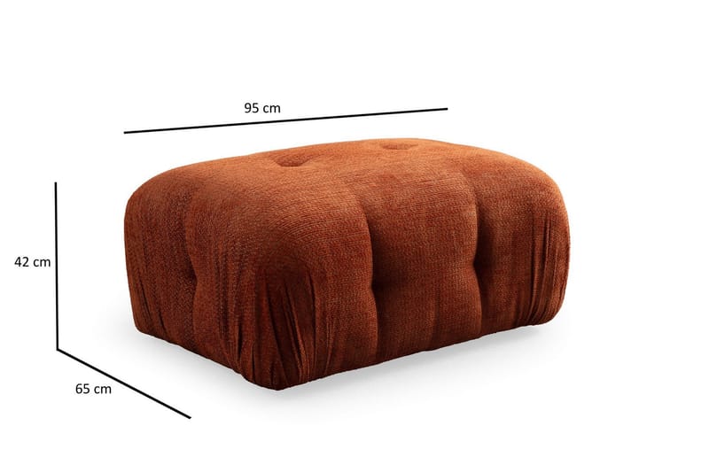 Belgin Bubblig Divansoffa 3-sits med fasta armstöd - Orange - Möbler - Soffa - Modulsoffa - Komplett modulsoffa