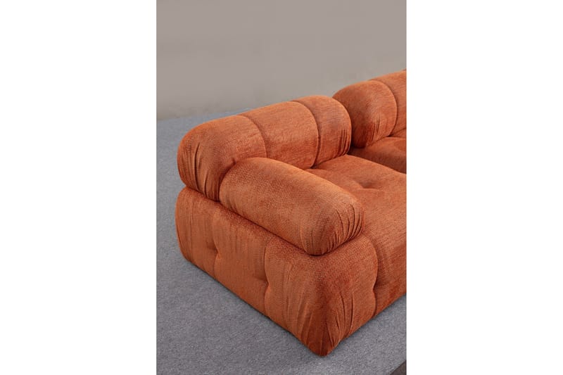 Belgin Bubblig Divansoffa 3-sits med fasta armstöd - Orange - Möbler - Soffa - Modulsoffa - Komplett modulsoffa