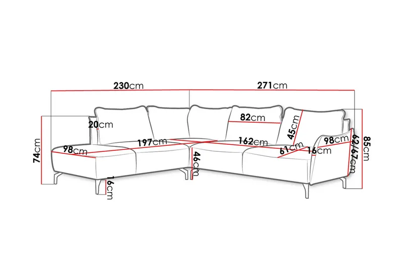 Bella 3-sits Hörnsoffa - Beige - Möbler - Soffa - Divansoffa & schäslongsoffa - 3 sits soffa med divan
