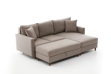 Braneles Soffa m. Divan 4-sits - Beige - Möbler - Soffa - Divansoffa & schäslongsoffa - 4 sits soffa med divan