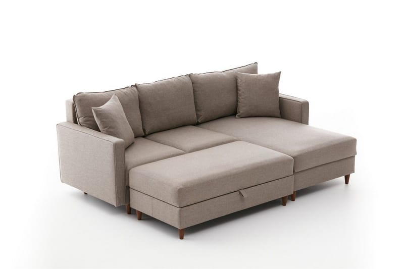 Braneles Soffa m. Divan 4-sits - Beige - Möbler - Soffa - Divansoffa & schäslongsoffa - 4 sits soffa med divan