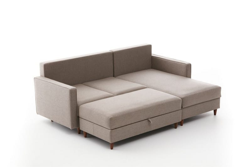 Braneles Soffa m. Divan 4-sits - Beige - Möbler - Soffa - Divansoffa & schäslongsoffa - 4 sits soffa med divan