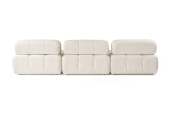 Bubblig Divansoffa 3-sits Belgin 315 cm med utfällbara armstöd och ryggstöd - Ljusbeige - Möbler - Soffa - Divansoffa & schäslongsoffa - 4 sits soffa med divan