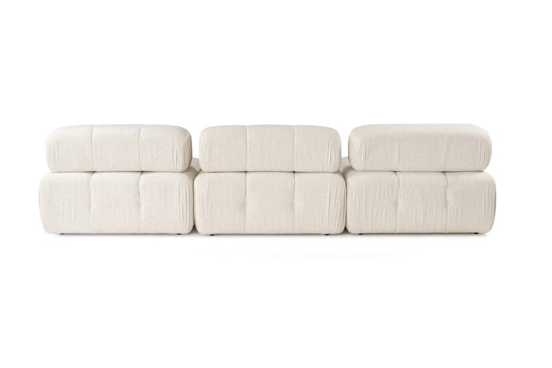 Bubblig Divansoffa 3-sits Belgin 315 cm med utfällbara armstöd och ryggstöd - Ljusbeige - Möbler - Soffa - Divansoffa & schäslongsoffa - 4 sits soffa med divan