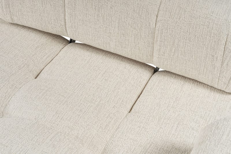 Bubblig Divansoffa 3-sits Belgin 315 cm med utfällbara armstöd och ryggstöd - Ljusbeige - Möbler - Soffa - Divansoffa & schäslongsoffa - 4 sits soffa med divan
