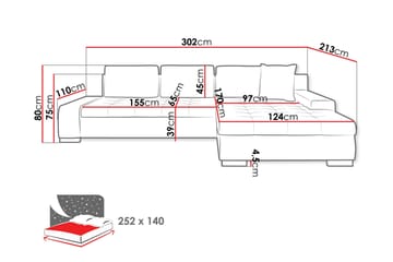 Cerys Soffa med Divan 3-sits - Vit - Möbler - Soffa - Divansoffa & schäslongsoffa - 3 sits soffa med divan
