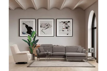 Chandara Soffa m. Divan 3-sits - Grå - Möbler - Soffa - Divansoffa & schäslongsoffa - 3 sits soffa med divan