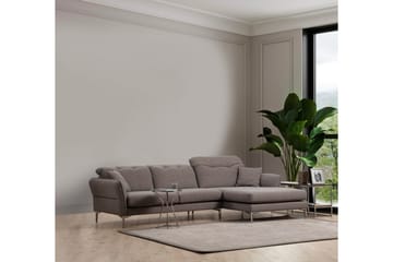 Chandara Soffa m. Divan 3-sits - Grå - Möbler - Soffa - Divansoffa & schäslongsoffa - 3 sits soffa med divan