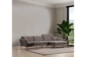 Chandara Soffa m. Divan 3-sits - Grå - Möbler - Soffa - Divansoffa & schäslongsoffa - 3 sits soffa med divan