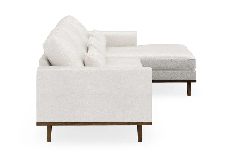 Copenhagen 4-sits Högervänd L-formad Divansoffa i Bouclé - Vit - Möbler - Soffa - Divansoffa & schäslongsoffa - 4 sits soffa med divan