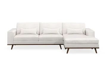 Copenhagen 4-sits Högervänd L-formad Divansoffa i Bouclé - Vit - Möbler - Soffa - Divansoffa & schäslongsoffa - 4 sits soffa med divan