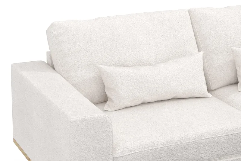 Copenhagen 4-sits Högervänd L-formad Divansoffa i Bouclé - Vit - Möbler - Soffa - Divansoffa & schäslongsoffa - 4 sits soffa med divan