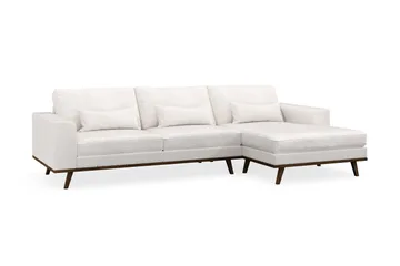 Copenhagen 4-sits Högervänd L-formad Divansoffa i Bouclé - Vit - Möbler - Soffa - Divansoffa & schäslongsoffa - 4 sits soffa med divan