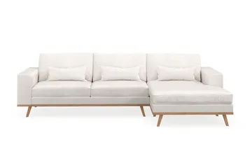 Copenhagen 4-sits Högervänd L-formad Divansoffa i Bouclé - Vit - Möbler - Soffa - Divansoffa & schäslongsoffa - 4 sits soffa med divan