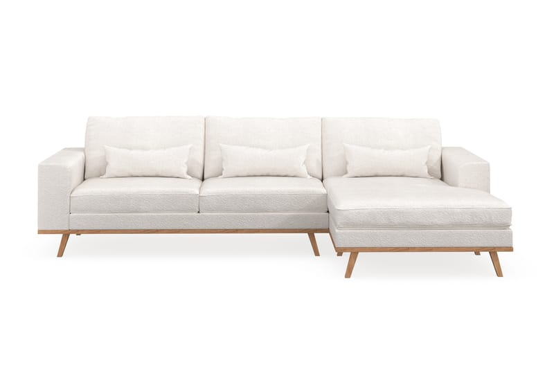Copenhagen 4-sits Högervänd L-formad Divansoffa i Bouclé - Vit - Möbler - Soffa - Divansoffa & schäslongsoffa - 4 sits soffa med divan