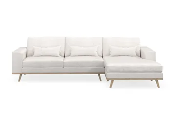 Copenhagen 4-sits Högervänd L-formad Divansoffa i Bouclé - Vit - Möbler - Soffa - Divansoffa & schäslongsoffa - 4 sits soffa med divan