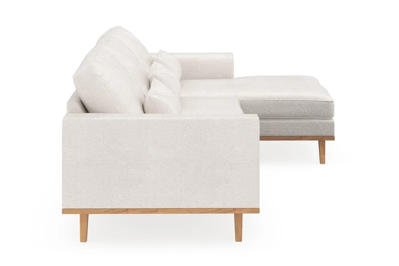 Copenhagen 4-sits Högervänd L-formad Divansoffa i Bouclé - Vit - Möbler - Soffa - Divansoffa & schäslongsoffa - 4 sits soffa med divan