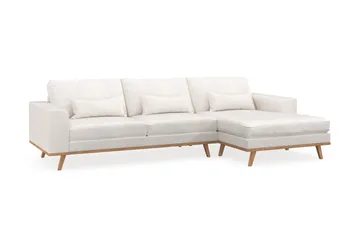 Copenhagen 4-sits Högervänd L-formad Divansoffa i Bouclé - Vit - Möbler - Soffa - Divansoffa & schäslongsoffa - 4 sits soffa med divan