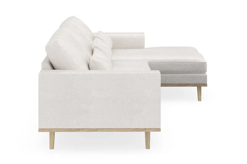 Copenhagen 4-sits Högervänd L-formad Divansoffa i Bouclé - Vit - Möbler - Soffa - Divansoffa & schäslongsoffa - 4 sits soffa med divan