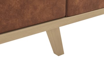 Copenhagen 4-sits Högervänd L-formad Divansoffa i Konstläder - Brun - Möbler - Soffa - Divansoffa & schäslongsoffa - 4 sits soffa med divan