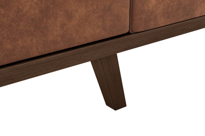 Copenhagen 4-sits Högervänd L-formad Divansoffa i Konstläder - Brun - Möbler - Soffa - Divansoffa & schäslongsoffa - 4 sits soffa med divan
