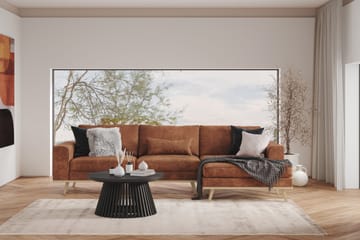 Copenhagen 4-sits Högervänd L-formad Divansoffa i Konstläder - Brun - Möbler - Soffa - Divansoffa & schäslongsoffa - 4 sits soffa med divan