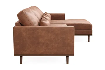 Copenhagen 4-sits Högervänd L-formad Divansoffa i Konstläder - Brun - Möbler - Soffa - Divansoffa & schäslongsoffa - 4 sits soffa med divan