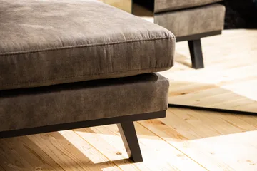 Copenhagen 4-sits Högervänd L-formad Divansoffa i Konstläder - Mörkgrå - Möbler - Soffa - Skinnsoffa