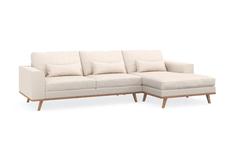 Copenhagen 4-sits Högervänd L-formad Divansoffa i Manchester - Beige - Möbler - Soffa - Divansoffa & schäslongsoffa - 4 sits soffa med divan