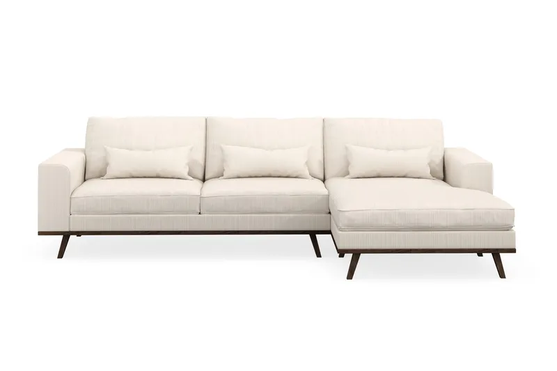 Copenhagen 4-sits Högervänd L-formad Divansoffa i Manchester - Beige - Möbler - Soffa - Divansoffa & schäslongsoffa - 4 sits soffa med divan