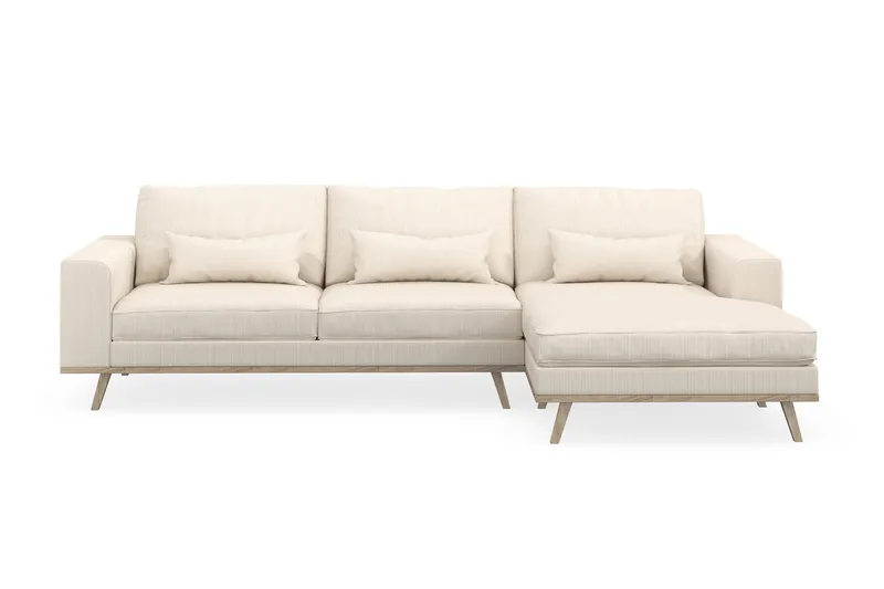 Copenhagen 4-sits Högervänd L-formad Divansoffa i Manchester - Beige - Möbler - Soffa - Divansoffa & schäslongsoffa - 4 sits soffa med divan