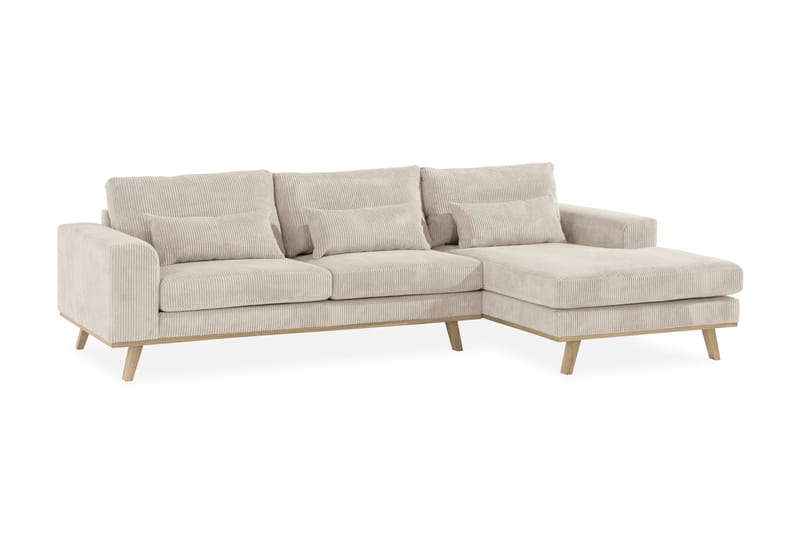 Copenhagen 4-sits Högervänd L-formad Divansoffa i Manchester - Beige - Möbler - Soffa - Divansoffa & schäslongsoffa - 4 sits soffa med divan