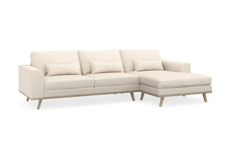 Copenhagen 4-sits Högervänd L-formad Divansoffa i Manchester - Beige - Möbler - Soffa - Divansoffa & schäslongsoffa - 4 sits soffa med divan