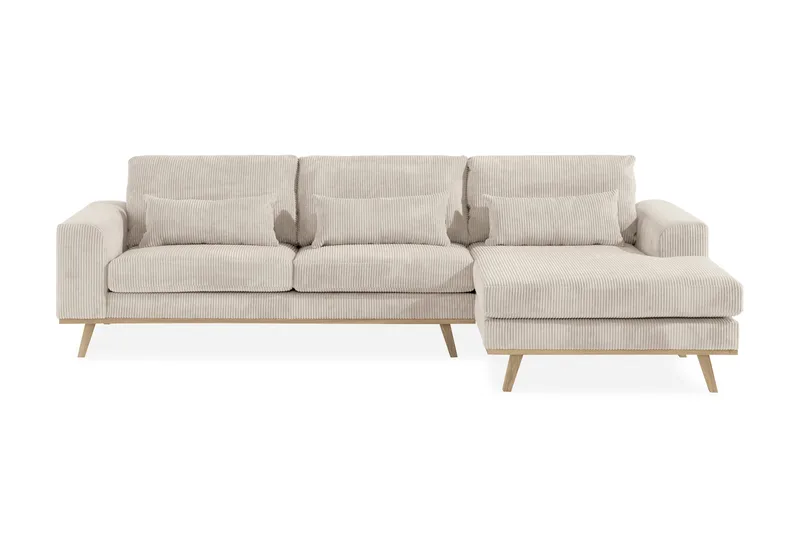 Copenhagen 4-sits Högervänd L-formad Divansoffa i Manchester - Beige - Möbler - Soffa - Divansoffa & schäslongsoffa - 4 sits soffa med divan