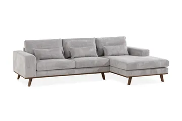 Copenhagen 4-sits Högervänd L-formad Divansoffa i Manchester - Ljusgrå - Möbler - Soffa - Divansoffa & schäslongsoffa - 4 sits soffa med divan