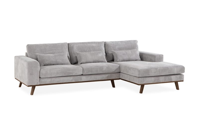 Copenhagen 4-sits Högervänd L-formad Divansoffa i Manchester - Ljusgrå - Möbler - Soffa - Divansoffa & schäslongsoffa - 4 sits soffa med divan