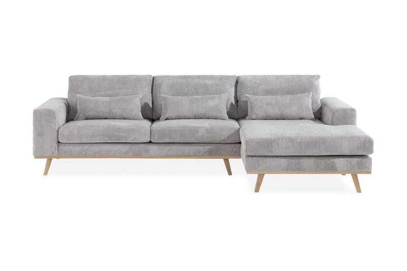 Copenhagen 4-sits Högervänd L-formad Divansoffa i Manchester - Ljusgrå - Möbler - Soffa - Divansoffa & schäslongsoffa - 4 sits soffa med divan