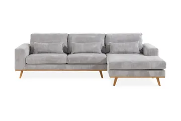 Copenhagen 4-sits Högervänd L-formad Divansoffa i Manchester - Ljusgrå - Möbler - Soffa - Divansoffa & schäslongsoffa - 4 sits soffa med divan