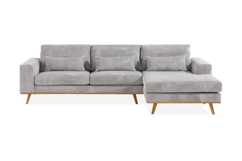 Copenhagen 4-sits Högervänd L-formad Divansoffa i Manchester - Ljusgrå - Möbler - Soffa - Divansoffa & schäslongsoffa - 4 sits soffa med divan
