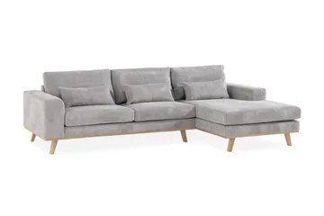 Copenhagen 4-sits Högervänd L-formad Divansoffa i Manchester - Ljusgrå - Möbler - Soffa - Divansoffa & schäslongsoffa - 4 sits soffa med divan