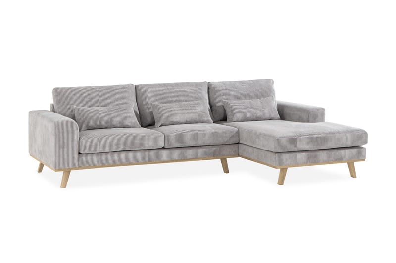 Copenhagen 4-sits Högervänd L-formad Divansoffa i Manchester - Ljusgrå - Möbler - Soffa - Divansoffa & schäslongsoffa - 4 sits soffa med divan