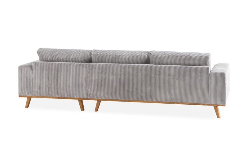 Copenhagen 4-sits Högervänd L-formad Divansoffa i Manchester - Ljusgrå - Möbler - Soffa - Divansoffa & schäslongsoffa - 4 sits soffa med divan